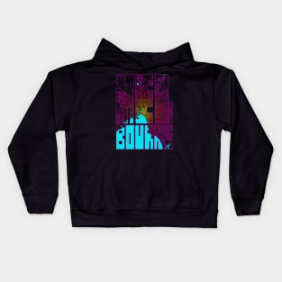 Melbourne, Australia City Map Typography - Neon Kids Hoodie